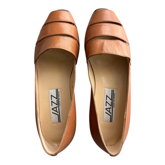 JAZZ Brand Shoes Womens Size 7 M Brown Leather Loafers Made In Spain Vintage‎ - Picture 3 of 10